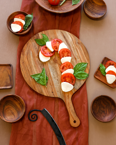 Caprese salad in shape of a candy cane
