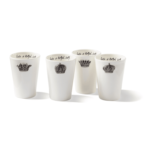 Rae Dunn Crown Tumblers Set 4