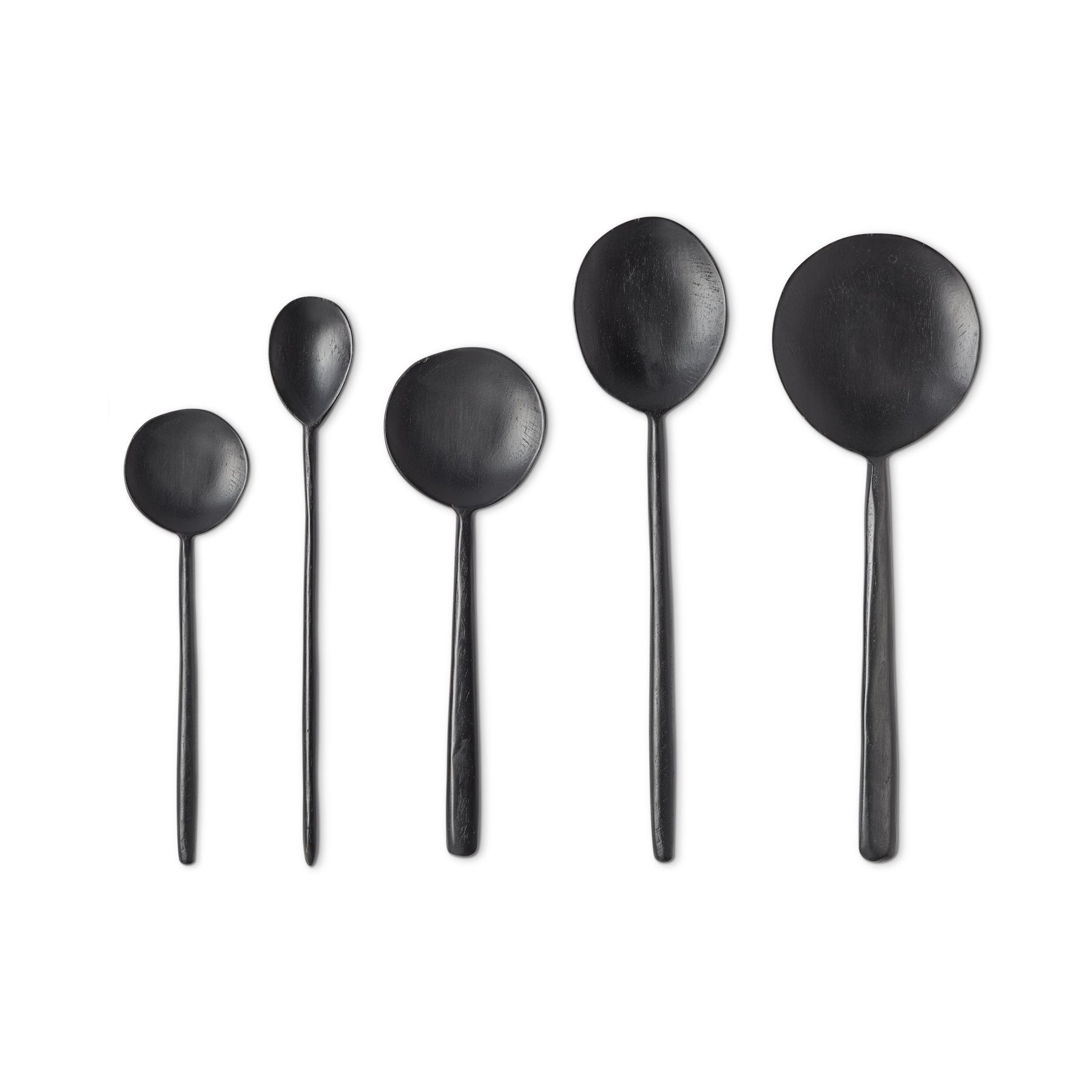 Noir Ebonized Wood Spoons, Set of 5