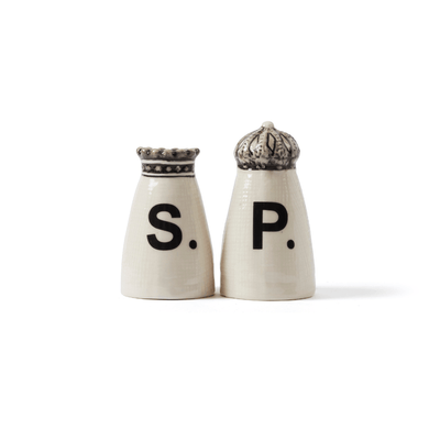 Rae Dunn Crown Salt + Pepper Shakers